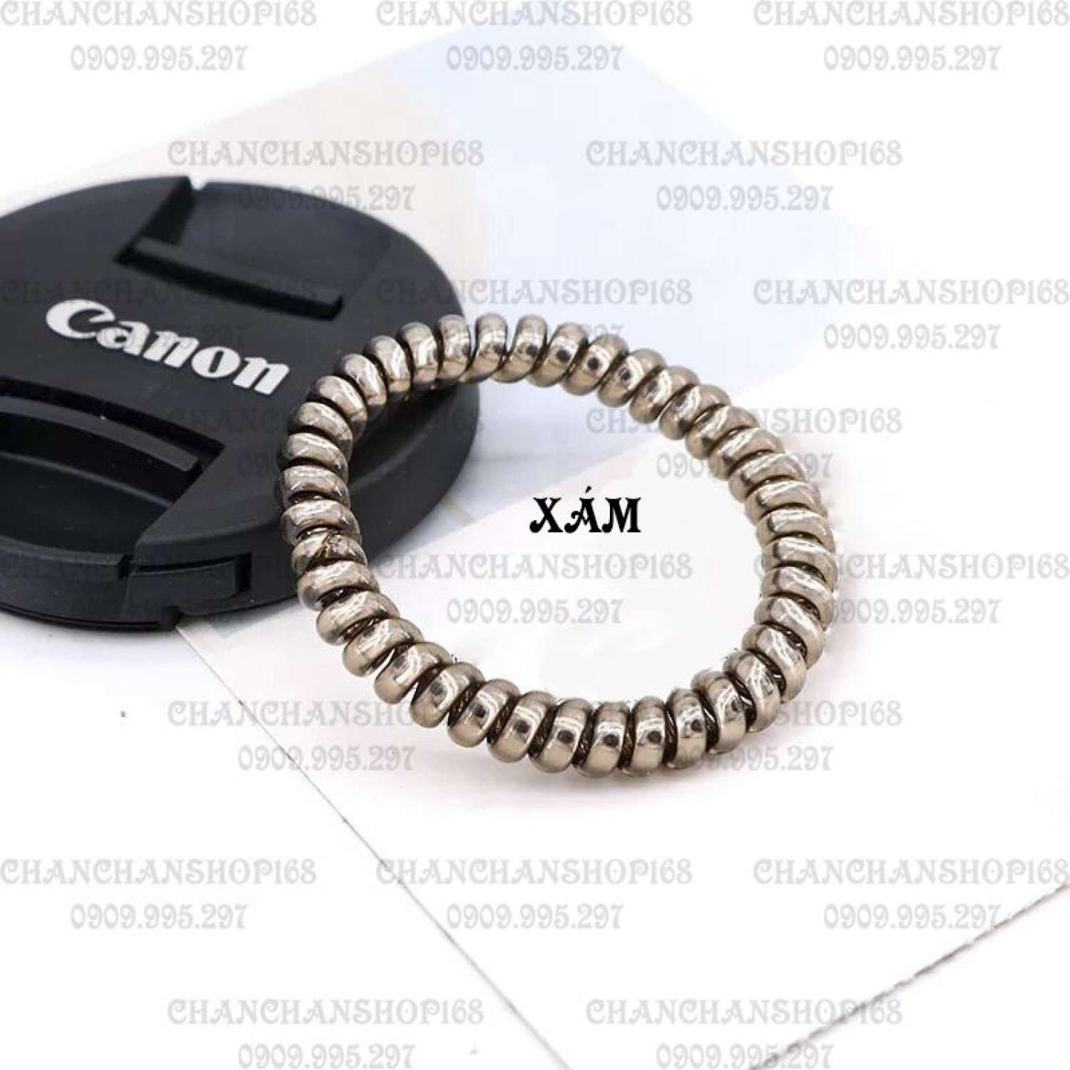 Combo 5 cột tóc lò xo nhũ bạc size lớn đủ màu