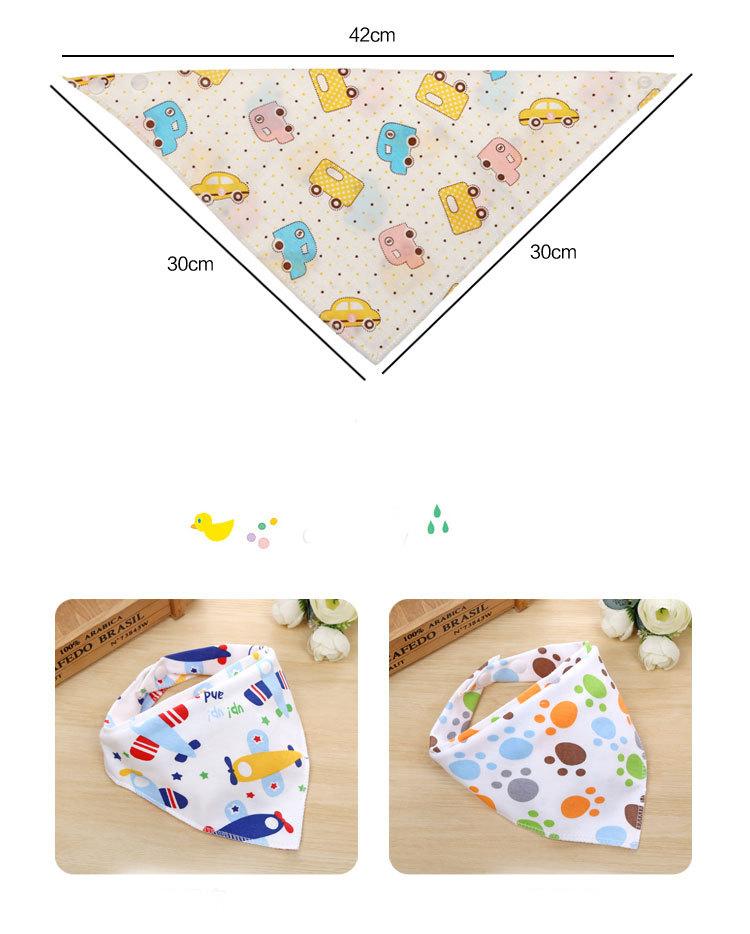Combo 10 khăn yếm tam giác cúc bấm cho bé