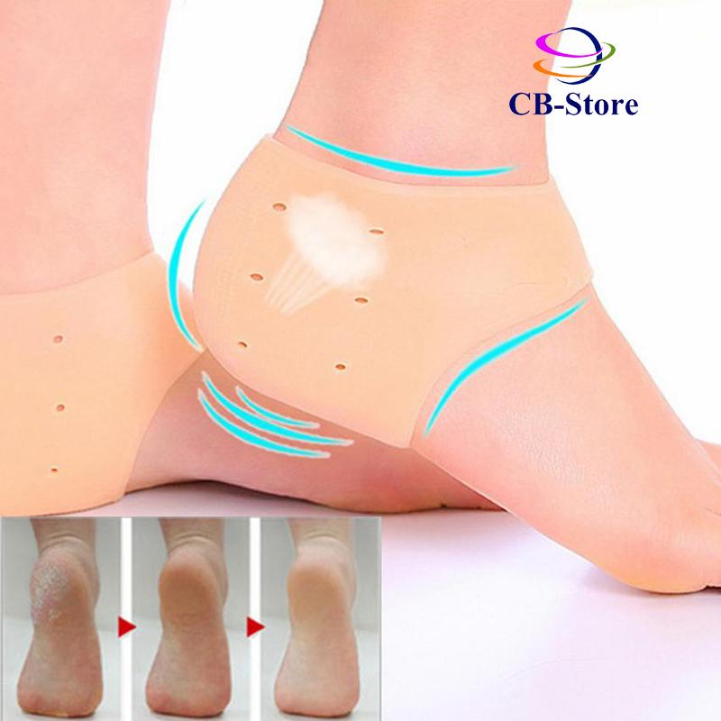 Bộ 3 Đôi Vớ Silicon Bảo Vệ Chống Nứt Gót Chân (Màu Be)