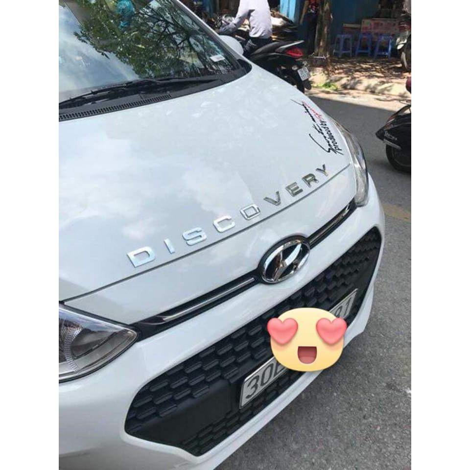 Tem logo chữ nổi DISCOVERY trang trí xe (bạc)