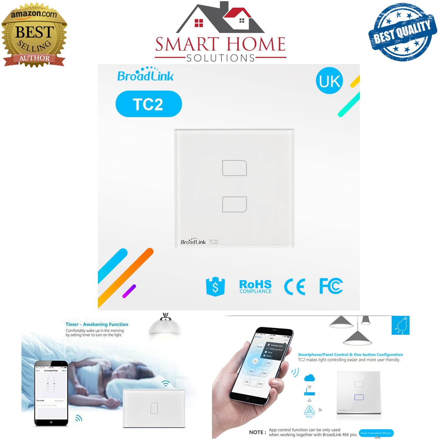 Công tắc cảm ứng điều khiển từ xa Broadlink TC2 UK/EU - 2 phím