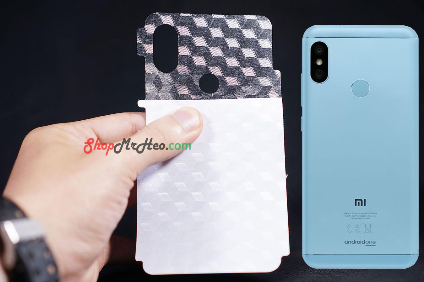 [HCM]Bộ 3 Skin Dán Mặt Lưng Vân 3D Xiaomi Mi A2 Lite - Redmi 6 Pro