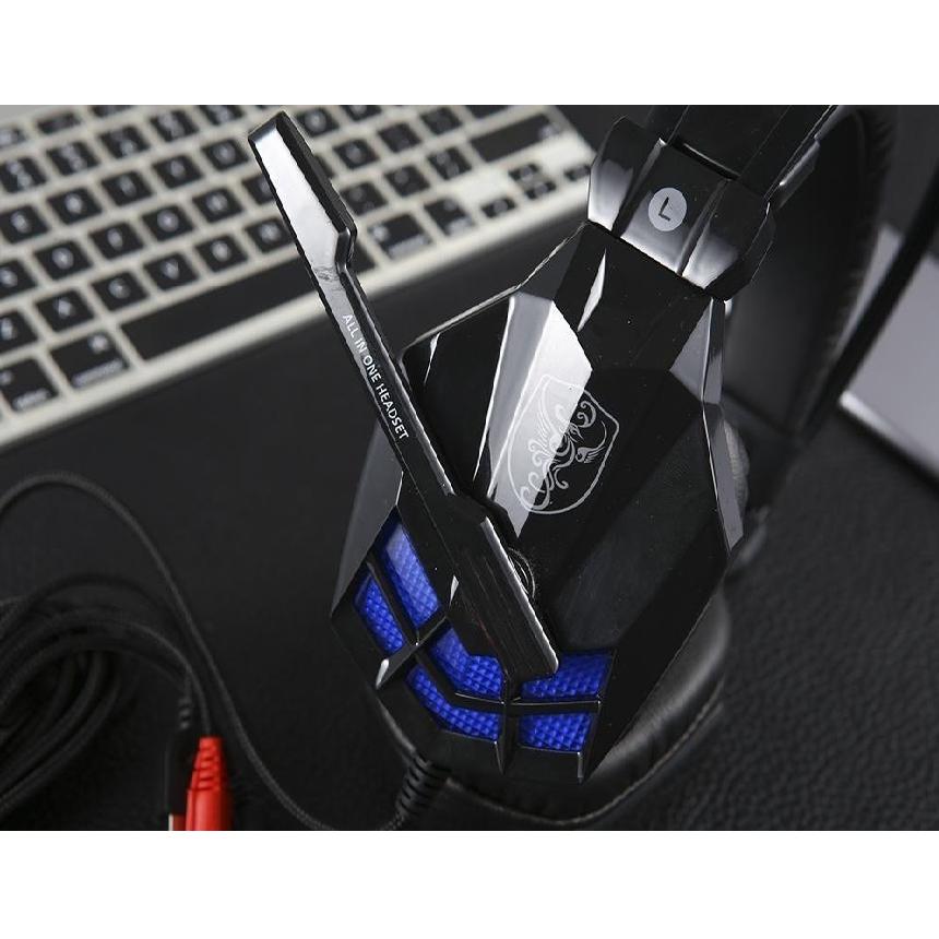 [HCM]Tai nghe game thủ Soyto SY850MV có Microphone có đèn LED (Đen Xanh)