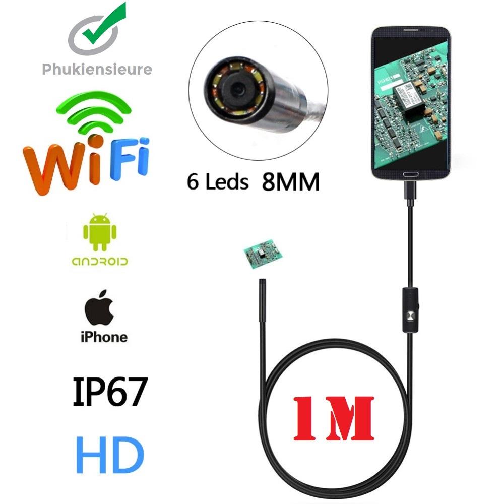 Camera nội soi độ nét cao HD720p phát Wifi dây dài 1m cho điện thoại Iphone,Android,Laptop,PC