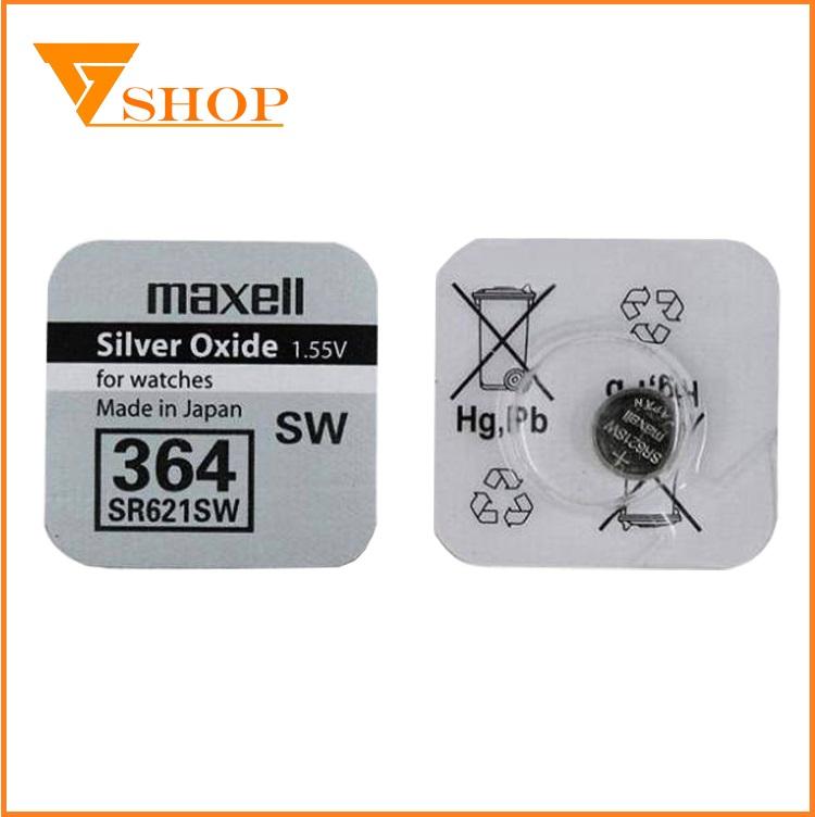 Combo 2 vỉ pin đồng hồ SR621SW Maxell 1.55V, pin 364 ( 1 vỉ 1 viên )