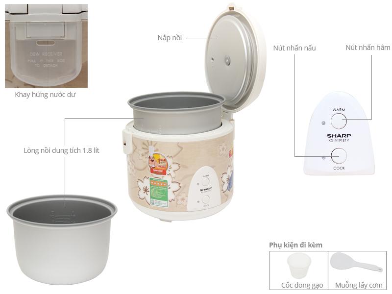 Nồi cơm điện Sharp KS-N19ETV