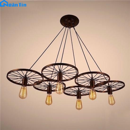 Bộ 6 đèn thả trần bánh xe trang trí nhà quán cà phê THCN110