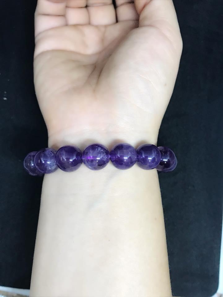 Vòng tay đá thạch anh tím thiên nhiên 12ly