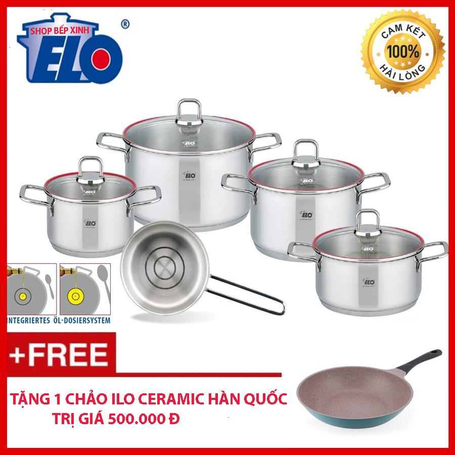 BỘ NỒI ELO PREMIUM EXCELLENT 5 CHIẾC BẾP TỪ TẶNG 1 CHẢO ILO CERAMIC HÀN QUỐC