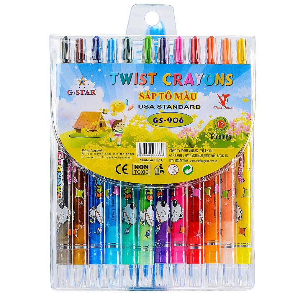 Sáp Vặn HQ 12 màu dài G-Star 906-12 Dài