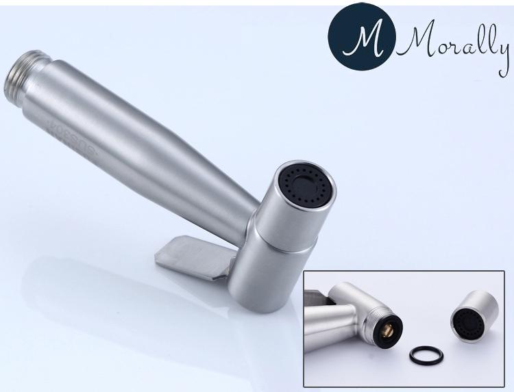 Bộ vòi xịt vệ sinh Inox SUS 304 MORALLY - MR09 (Trắng bạc)