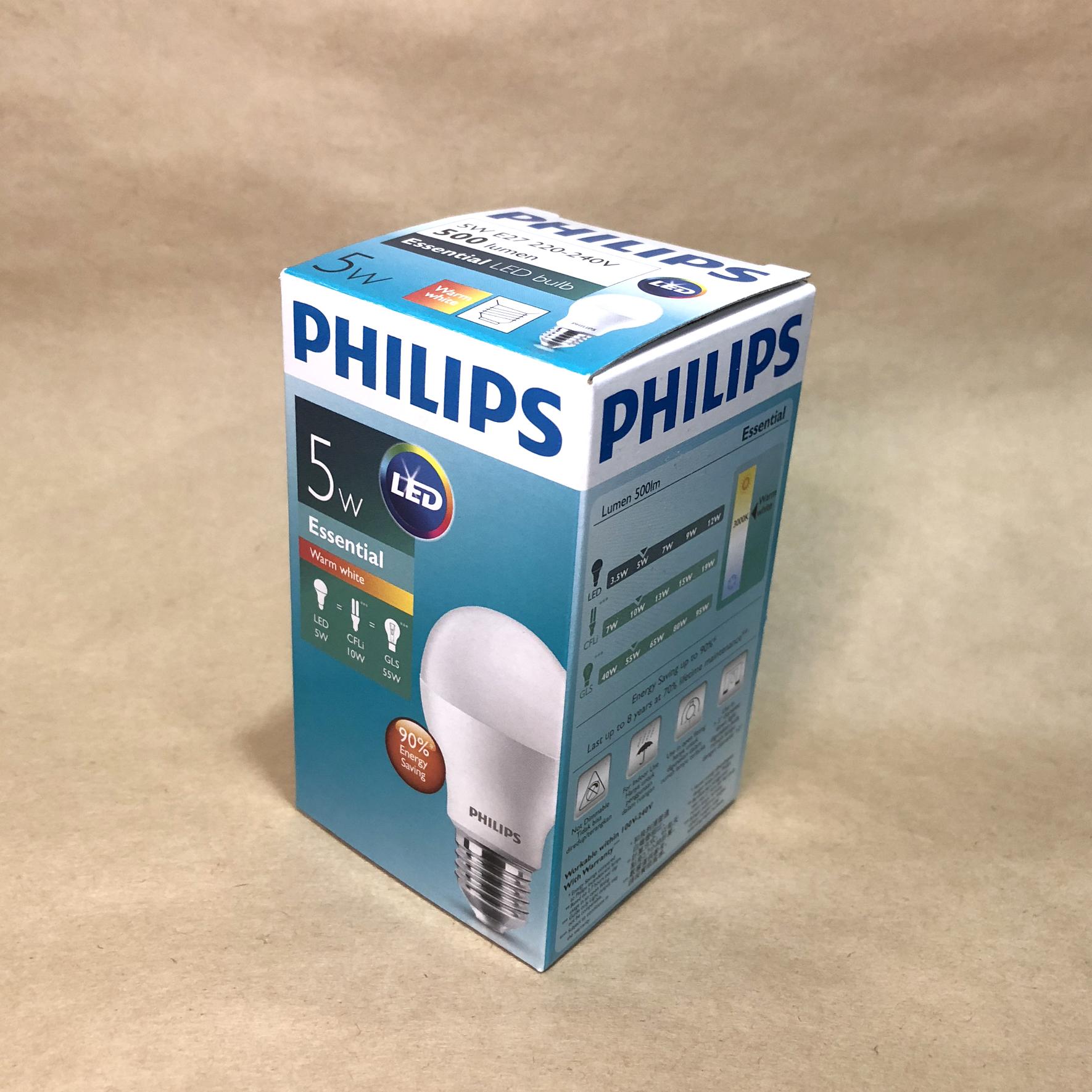 Bóng Philips LED Bulb Essential 5W E27 ( Ánh sáng vàng 3000K)
