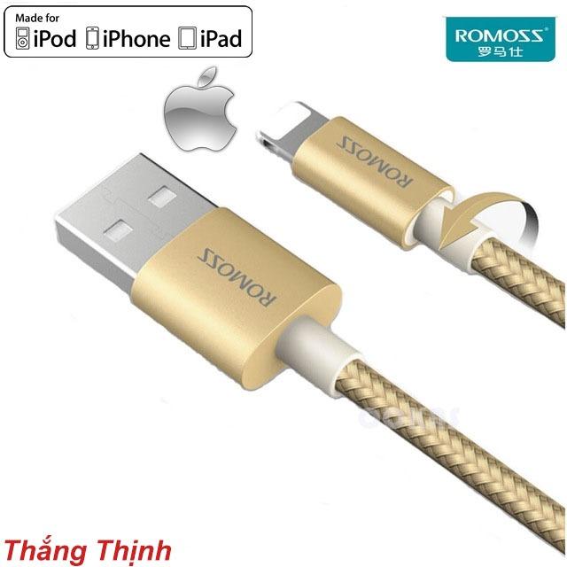 [HCM]CÁP SẠC IPHONE/IPAD ROMOSS LIGHTNING CABLE (hàng nhập khẩu)