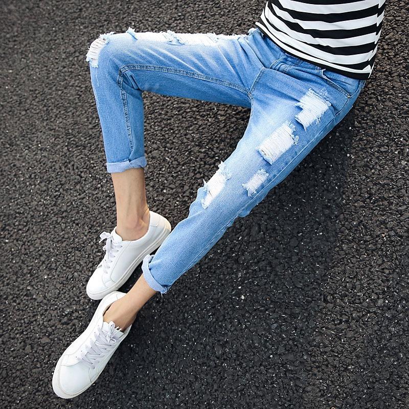 [HCM]Quần Jean Nam Rách Cao Cấp Vải Dày
