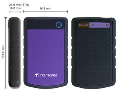 Ổ cứng di động Transend Storejet 25H3P 3.0 1TB (Tím)