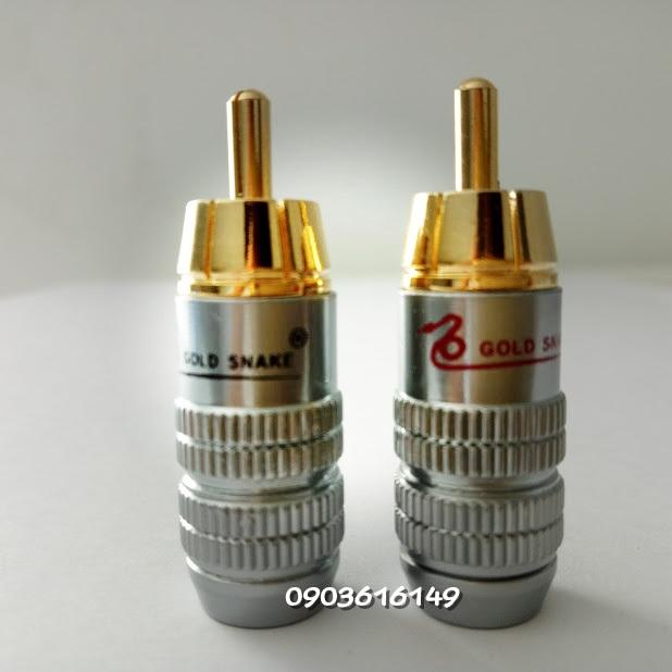 Bộ 10 Đầu hàn Jack AV / RCA / Hoa sen Gold snake bạc