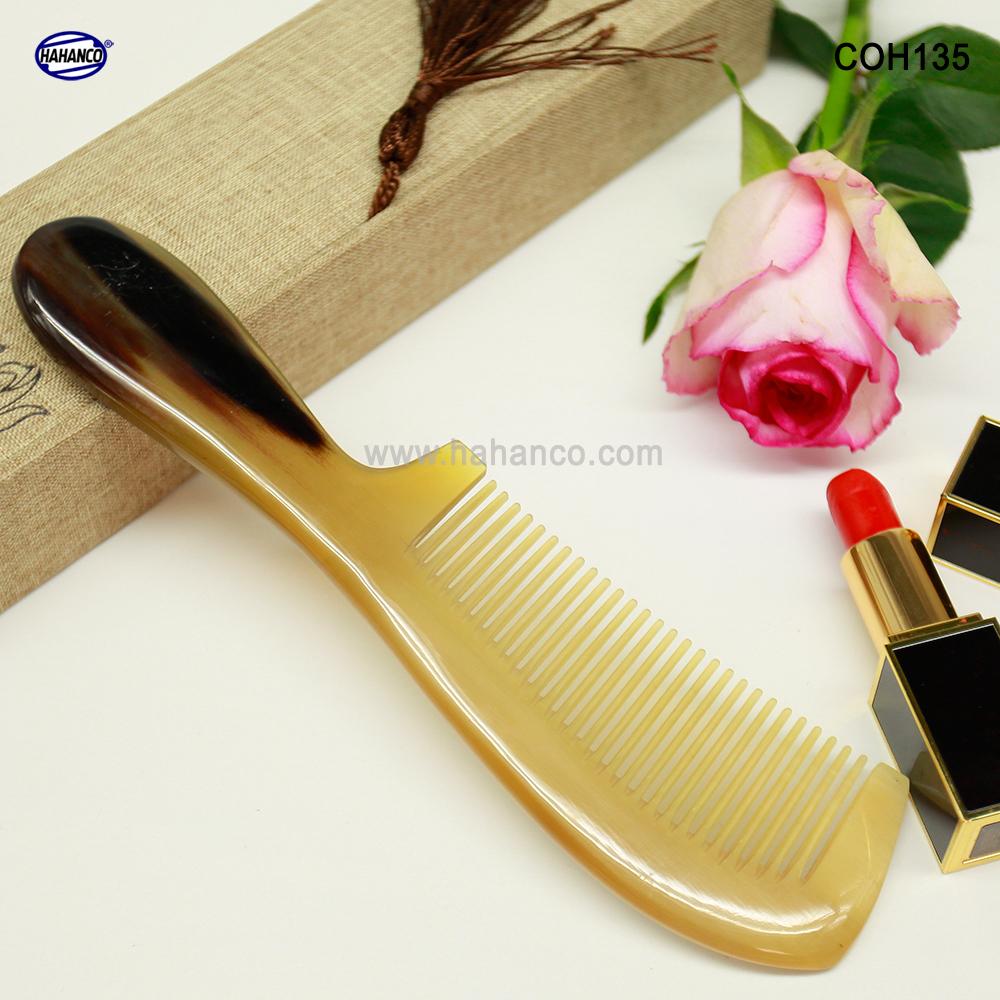 Lược sừng xuất Nhật - COH135 (Size: XL - 20cm) Mẫu cao cấp chuôi dày cực đẹp - Horn Comb of HAHANCO - Có lợi cho sức khỏe