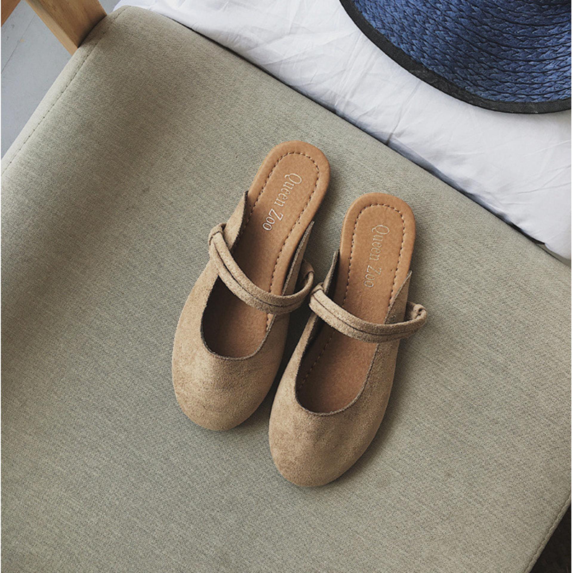 Giày Mules Nữ Da Lộn  Hottrend 2018