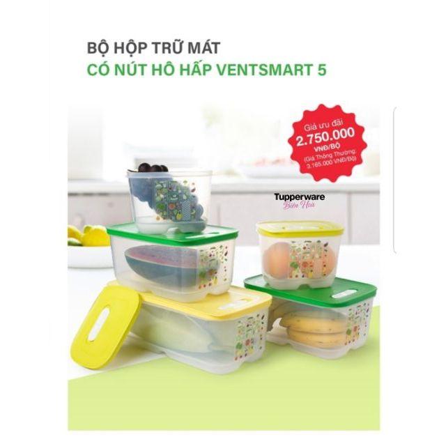 Bộ hộp Tupperware Trữ mát có nút hô hấp Ventsmart 5