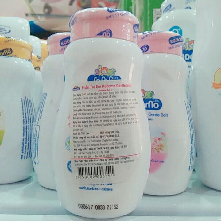 Phấn dưỡng ẩm cho trẻ Kodomo 50g - Gentle Soft (hồng)