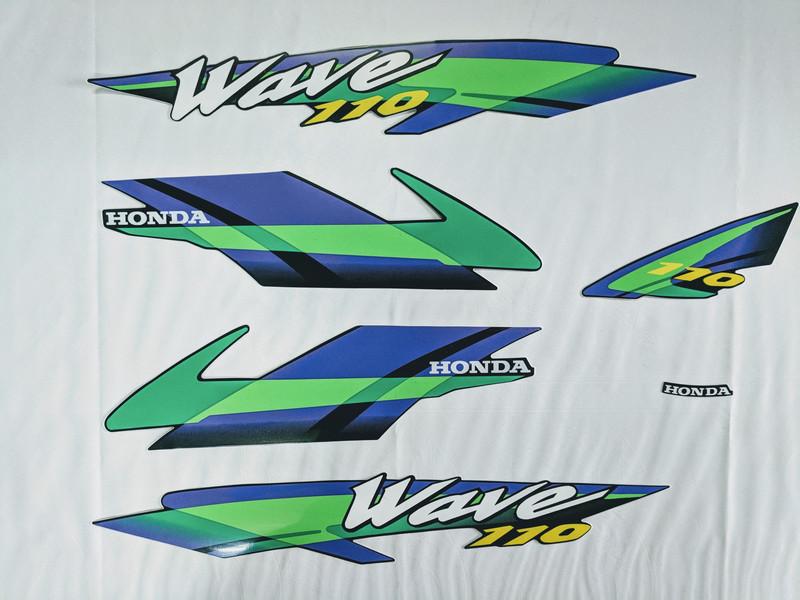 Bộ tem dán xe máy xe Wave thái 110, tem 3 lớp cao cấp (màu xanh lá nhạt)