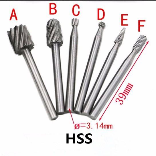 Bộ 6 mũi khắc, mài, làm lũa hss cao cấp
