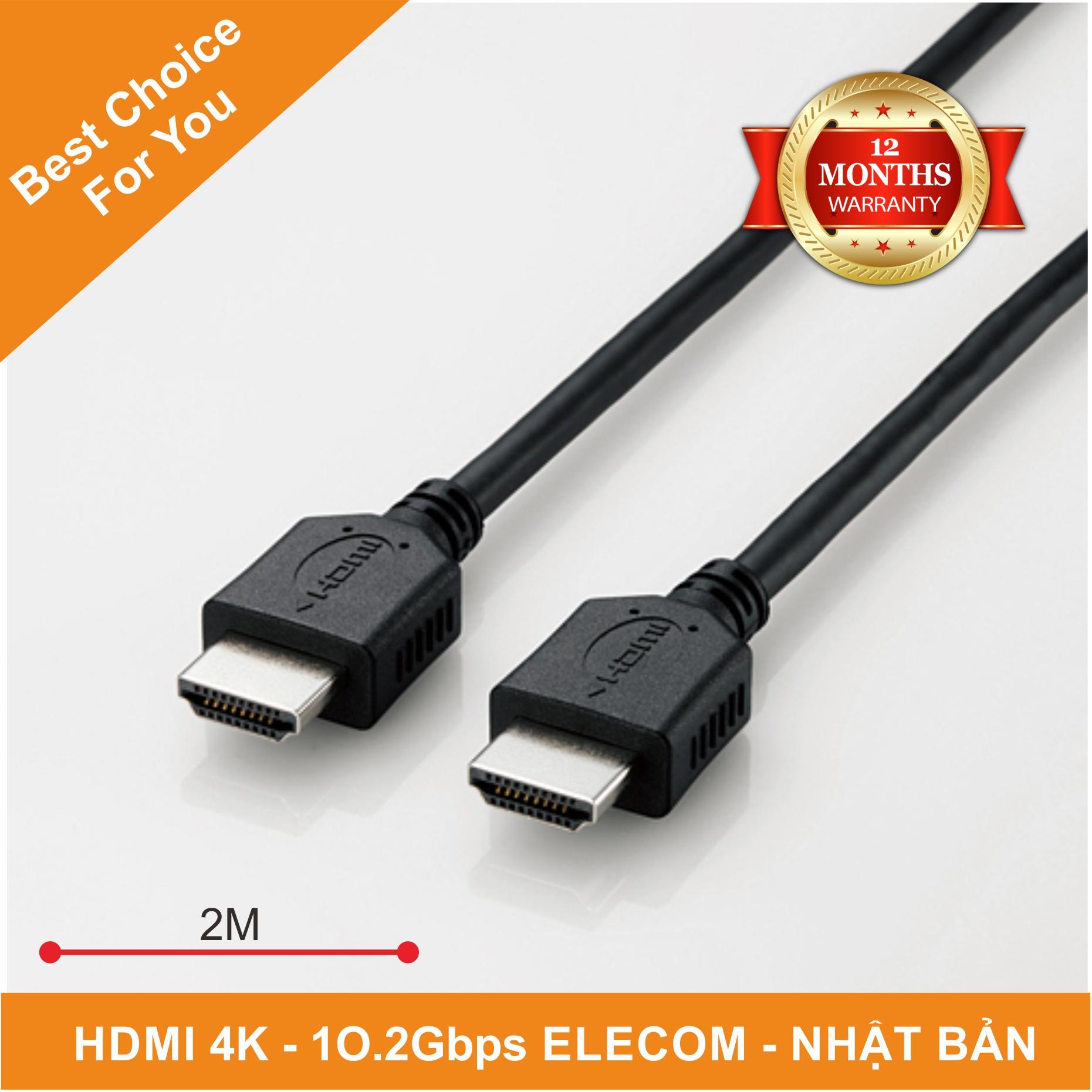 Dây cáp HDMI Elecom CAC-HD14EL20BK - 4K2K 3D Full HD  - Tốc độ 10Gbps - Chuẩn 4K ( dài 2M )