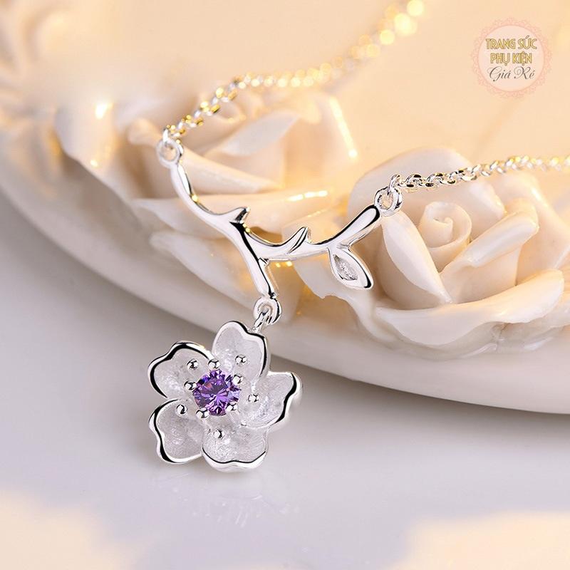 Dây chuyền Hoa Anh Đào nhụy tím DC49