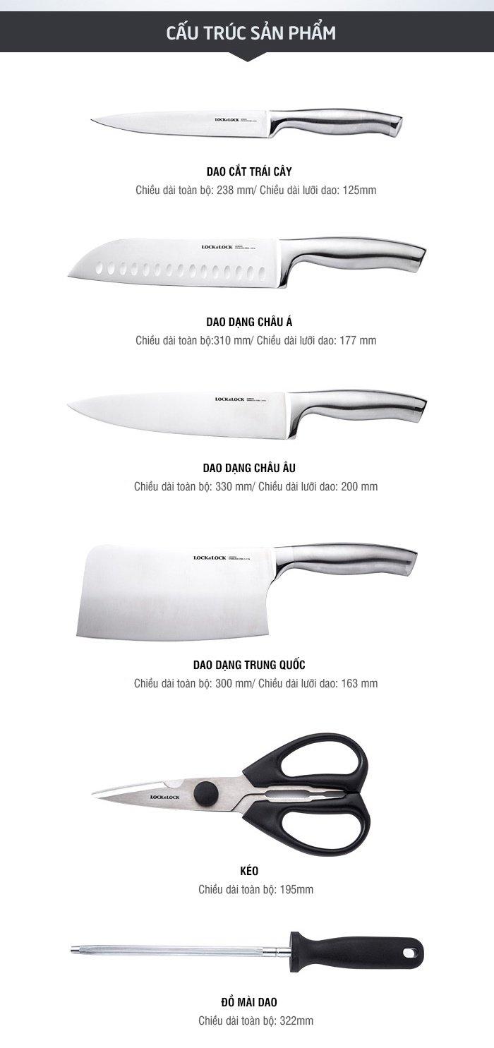 Bộ dao 7 món Chef Collection Lock&Lock CKK301