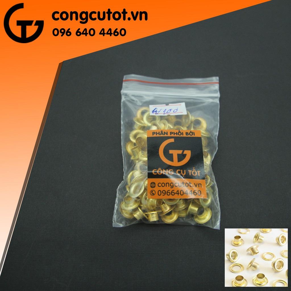 Khoen ô rê 4mm màu vàng túi 100 cặp (mắt cáo)