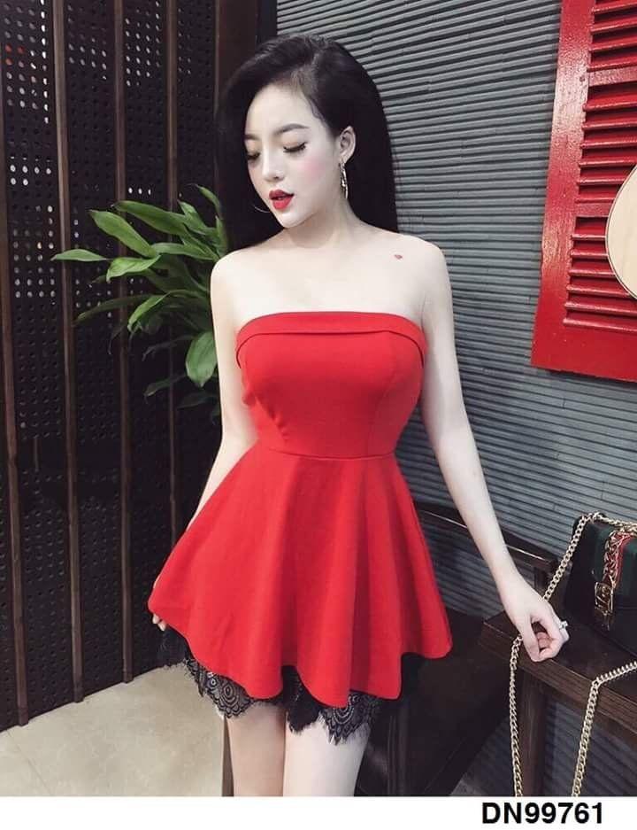 Đầm cúp xòe phối ren sexy
