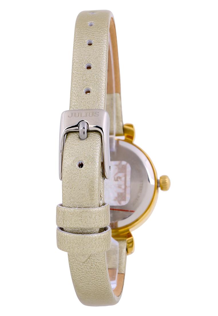 Đồng Hồ Nữ Julius Hàn Quốc Dây Da JA-1014A (Kem Viền Vàng)