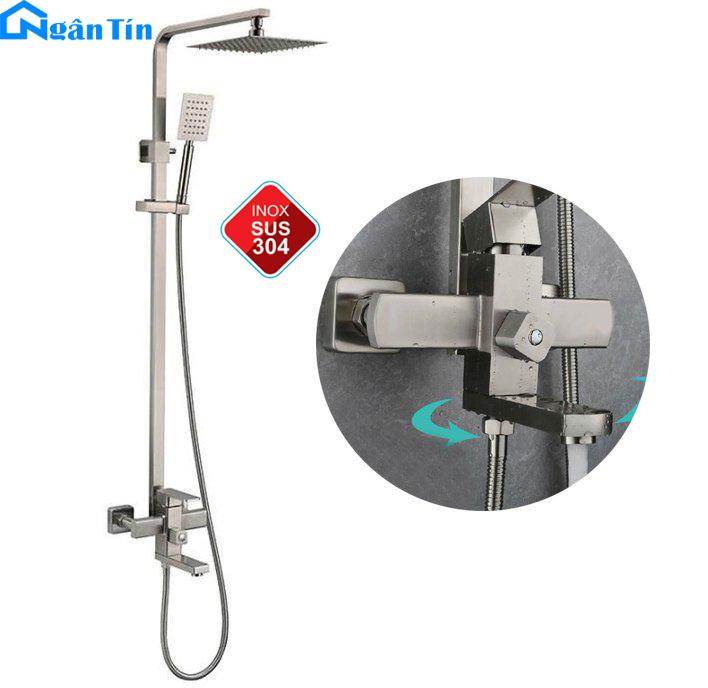 Bộ sen cây tắm đứng nóng lạnh Inox SUS 304 Protasa PT-105