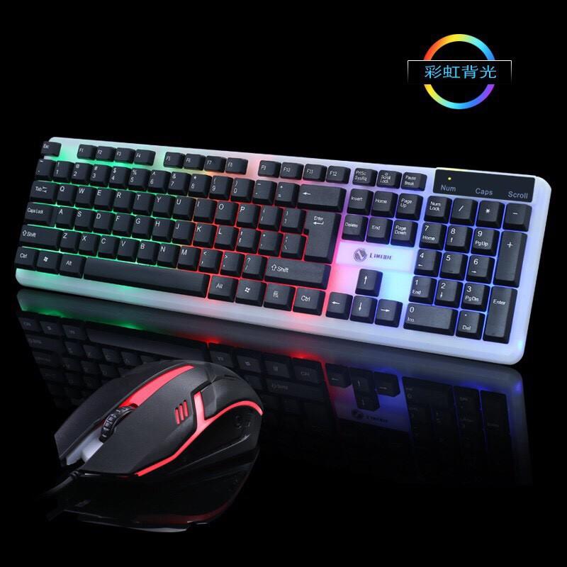 COMBO Bàn phím chuột Led 7 màu + Tặng lót Logitech