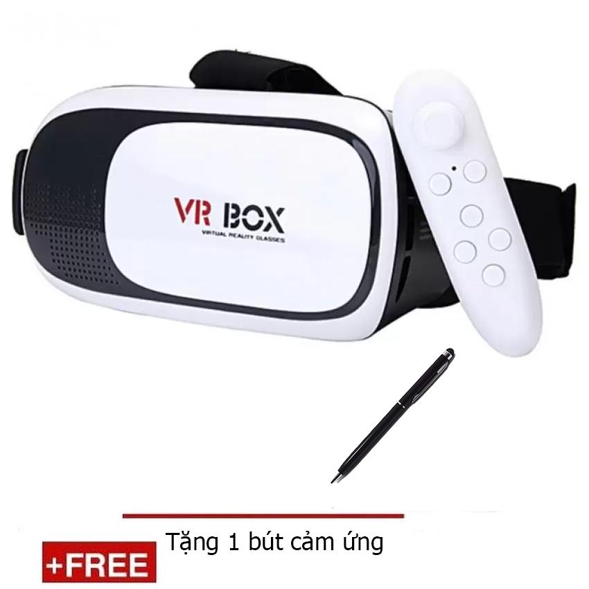 HCMKính thực tế ảo VR Box phiên bản 2 Trắng + Tặng 1 tay cầm chơi game