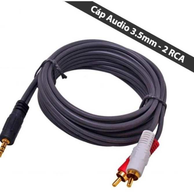 [HCM]Dây loa 1 đầu 3.5ly ra 2 đầu AV dài 5M hiệu Dtech