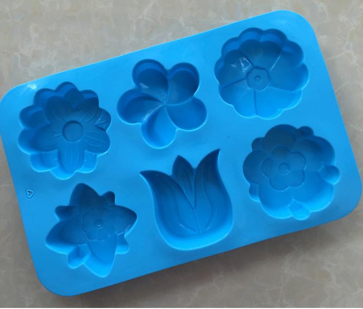 Khuôn silicon hình 6 bông hoa lớn