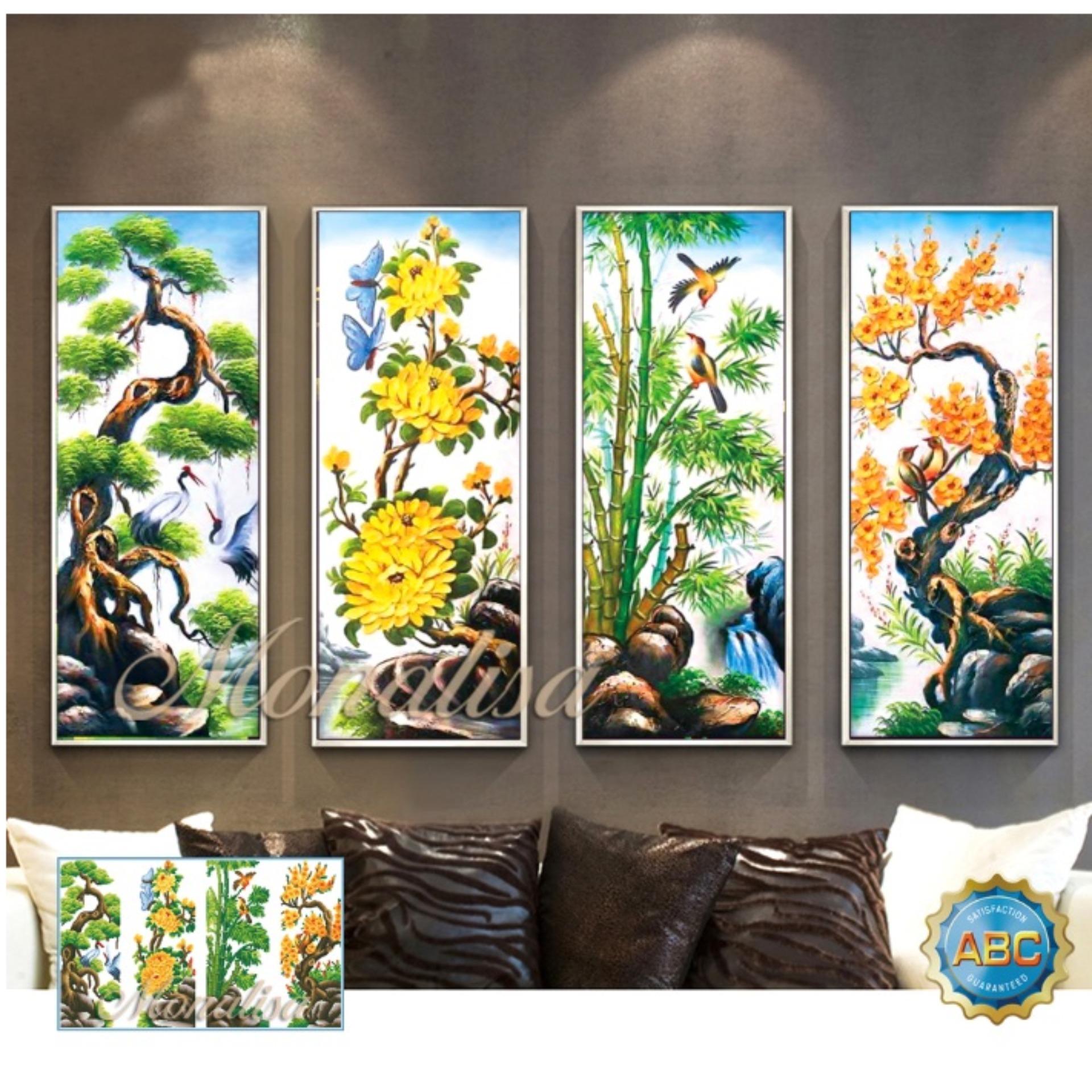 Tranh đính đá Tùng Cúc Trúc Mai Y8181 125x80cm