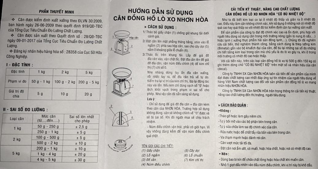 Cân NHƠN HÒA NHS-1 1 kg