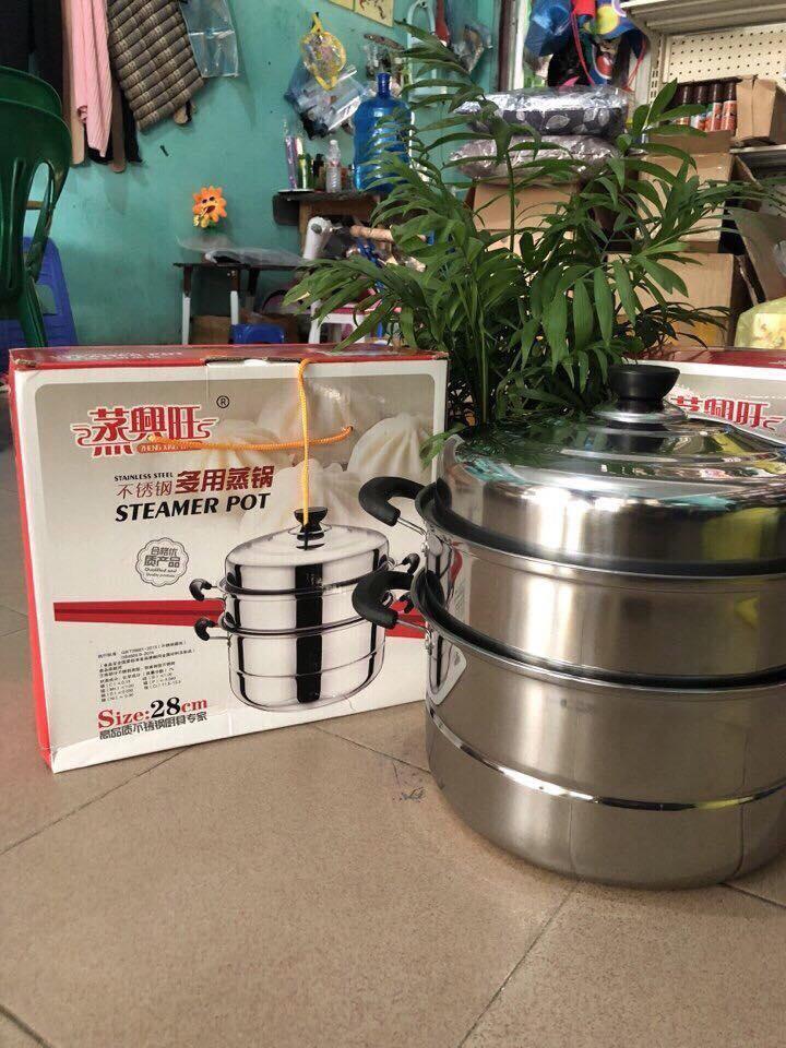 Nồi hấp inox 3 tầng 28cm
