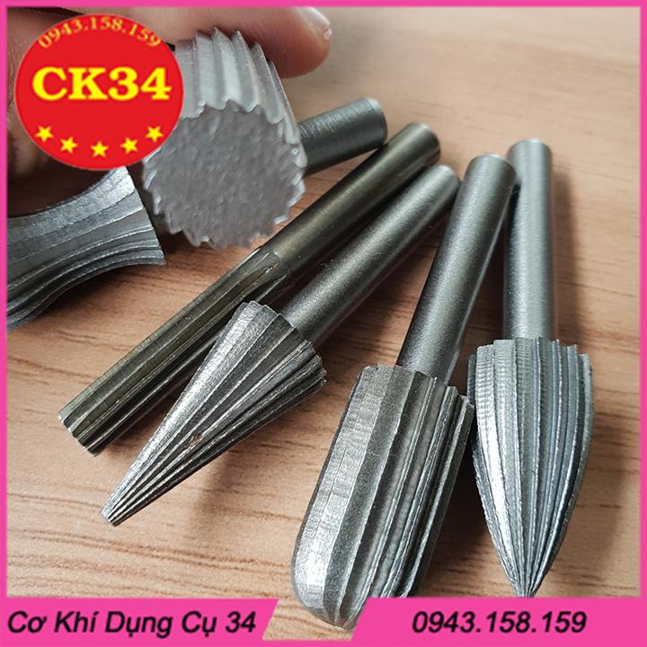 Bộ 6 đầu mài gỗ thép Carbon dùng DIY