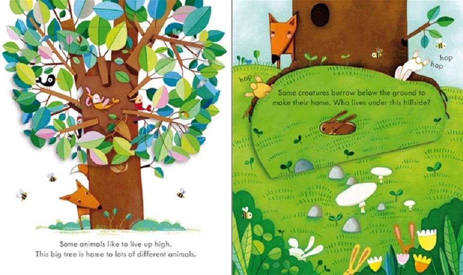 Sách tiếng Anh Usborne peep inside Animal homes