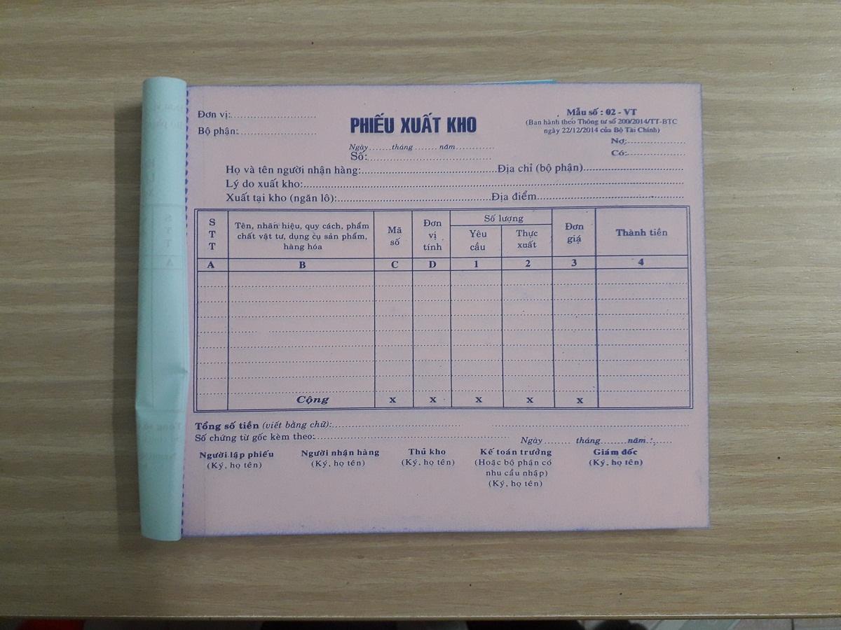 Phiếu Xuất Kho 3 Liên A5 ( KT : 16 cm x 20 cm) ( 50 bộ)
