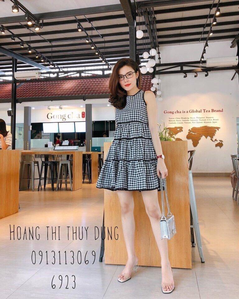 Đầm tầng caro kate sát nách dễ thương TTS0064