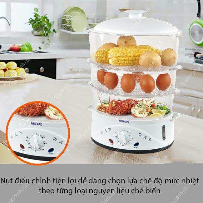 Nồi hấp đa năng 3 tầng Braburg
