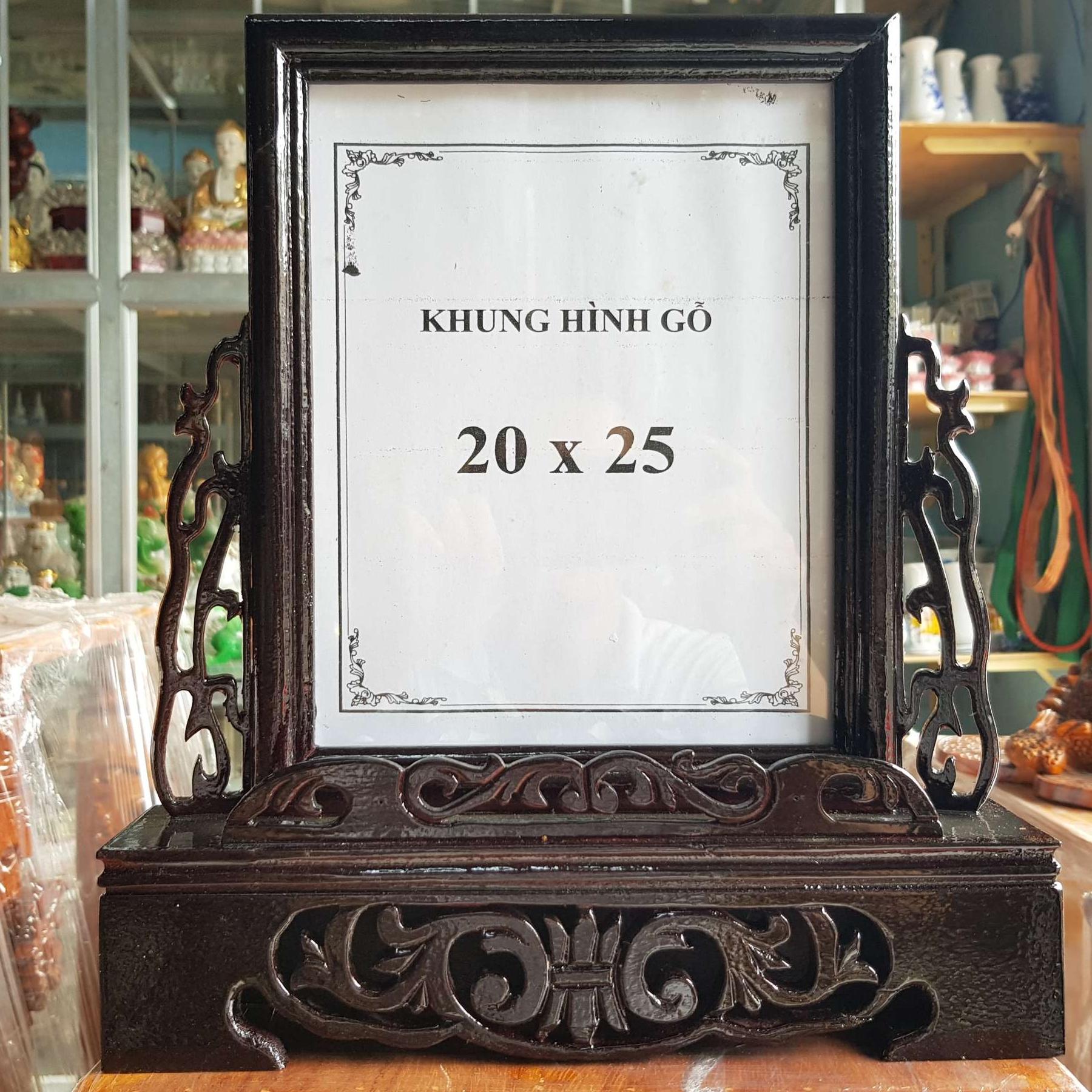 Khung hình thờ gỗ xà cừ màu đen