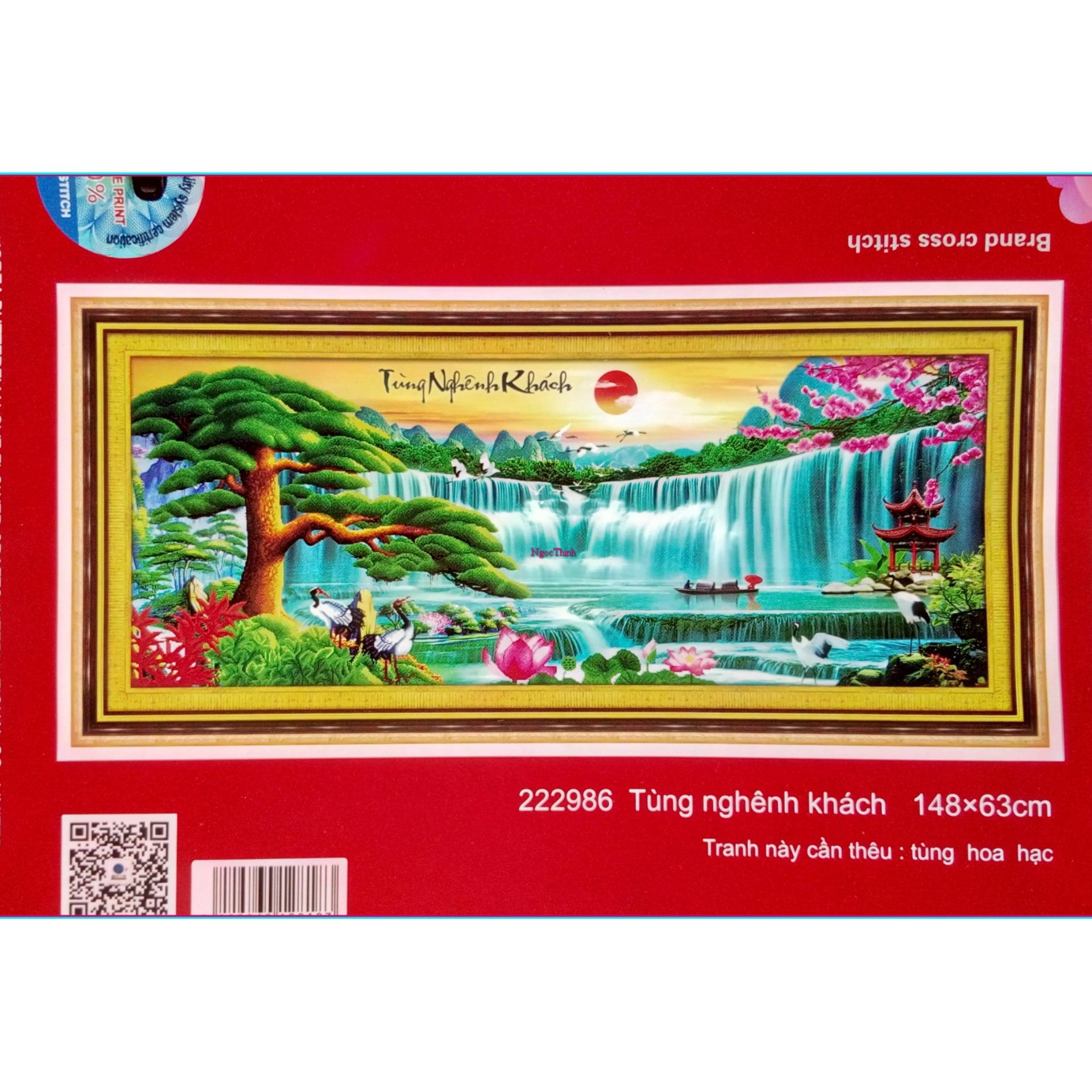 Tranh thêu chữ thập Tùng nghênh khách DLH-222986-Siêu thị tranh thêu