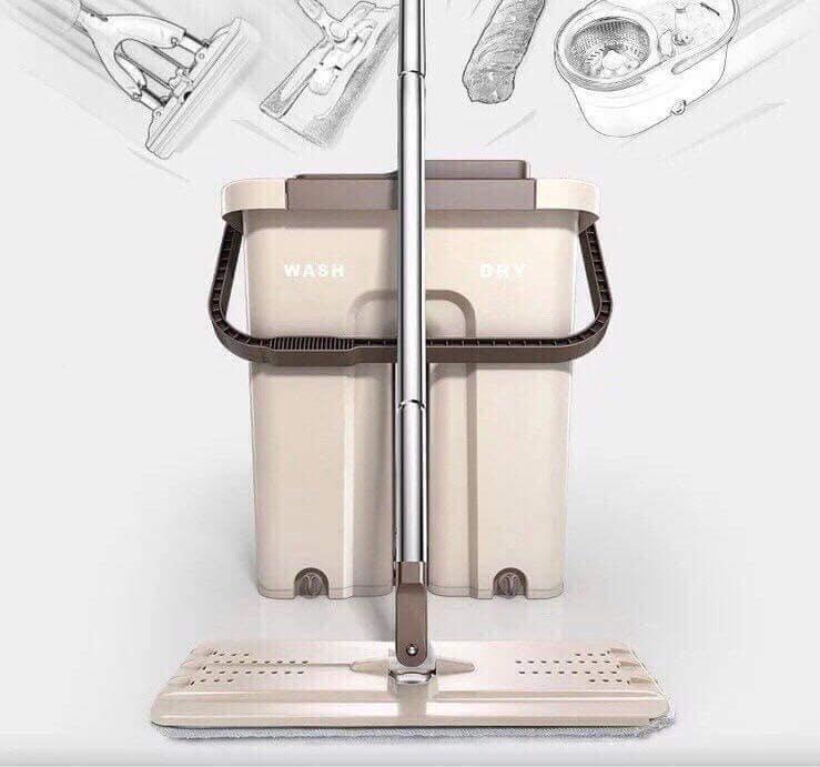 Bộ thùng cây lau nhà tự vắt thông minh 360 độ