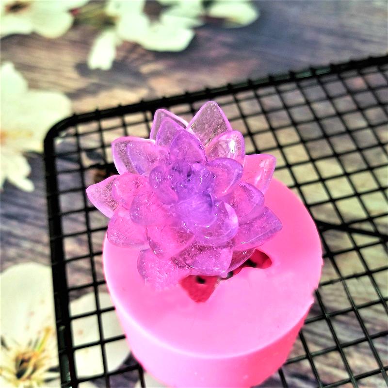 Khuôn silicon 3D làm thạch làm bánh mẫu Sen đá cụp