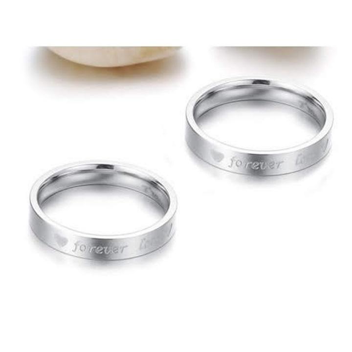 Nhẫn cặp inox forever love cao cấp NC137